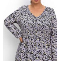Jerseykled m. Alloverdruck, lavendel-grau