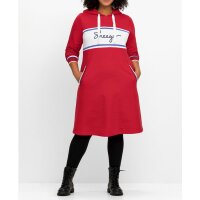 Sweat dress with hood, red