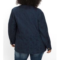 Linen jacquard jacket with tie band, navy