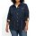 Linen jacquard jacket with tie band, navy