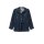 Linen jacquard jacket with tie band, navy