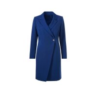 Wrap dress with ornamental button, royal blue
