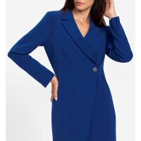 Wickel-Kleid m. Schmuckknopf, royalblau