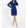Wickel-Kleid m. Schmuckknopf, royalblau