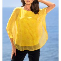 Georgettebluse m. eingenähtem Top, sonnengelb