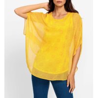 Georgettebluse m. eingenähtem Top, sonnengelb