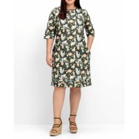 Stretch-Druckkleid, dunkeloliv-gemustert