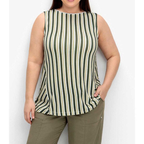 A-Linien-Jerseytop, hellkhaki-gestreift