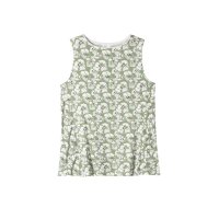A-Linien-Jerseytop m Blumendruck, hellkhaki-ecru