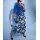 Pleat skirt, royal blue / black print