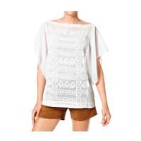 Chiffonbluse m. Stickerei, weiß