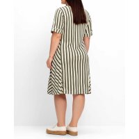 Jersey striped dress, light khaki/ ecru