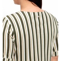 Jersey striped dress, light khaki/ ecru