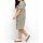 Jersey striped dress, light khaki/ ecru