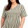 Jersey striped dress, light khaki/ ecru