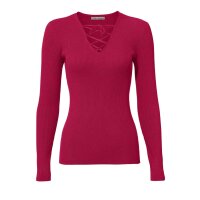 Designer-Rippenpullover, fuchsia