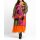 Marken-Maxi-Satin-Druckkleid, orange-bunt