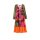 Marken-Maxi-Satin-Druckkleid, orange-bunt