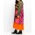 Marken-Maxi-Satin-Druckkleid, orange-bunt