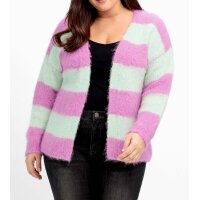 Fluffy wool cardigan, pink-mint