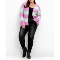 Marken-Flausch-Wollstrickjacke, pink-mint