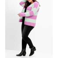 Marken-Flausch-Wollstrickjacke, pink-mint
