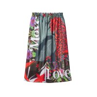 Chiffon maxi skirt, tropical print, multicolour