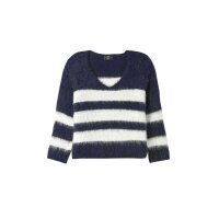 Fluffy sweater, navy cream