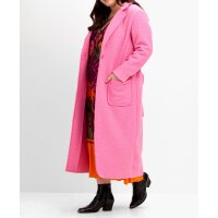 Boucle wool coat with belt, pink