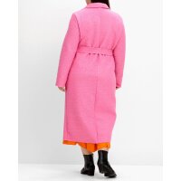 Boucle wool coat with belt, pink