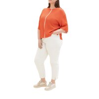 Sweater with half sleeves, coral