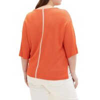 Sweater with half sleeves, coral
