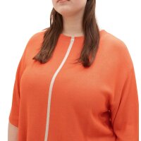 Sweater with half sleeves, coral