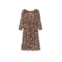Marken-Maxi-Druckkleid, schwarz-bunt