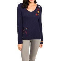 Sweater with embroidery, midnight blue