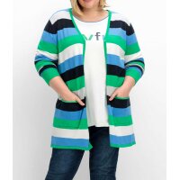 Longstrickjacke m. Blockstreifen, bunt