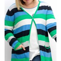 Long cardigan with block stripes, multicolour