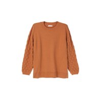 Stand-up collar with pattern, rust orange