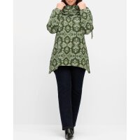 Sweatshirt mit Ornamentdruck und Zipfelsaum, oliv