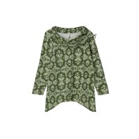 Sweatshirt with print and tail hem, olive