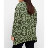 Bluza z nadrukiem i wykończeniem dołu, oliwkowa