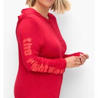 Hooded shirt word print, red