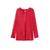 Hooded shirt word print, red