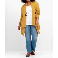 Cardigan with scarf collar, mustard yellow