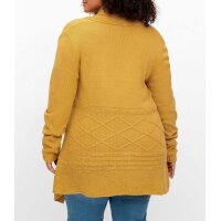 Cardigan with scarf collar, mustard yellow