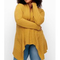 Cardigan with scarf collar, mustard yellow