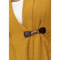 Cardigan with scarf collar, mustard yellow