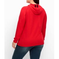 Kapuzenpullover mit Wordingprint, mohnrot