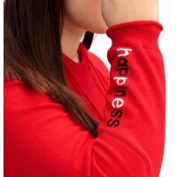 Kapuzenpullover mit Wordingprint, mohnrot