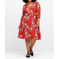 Marken-Druckkleid, mohnrot-bunt